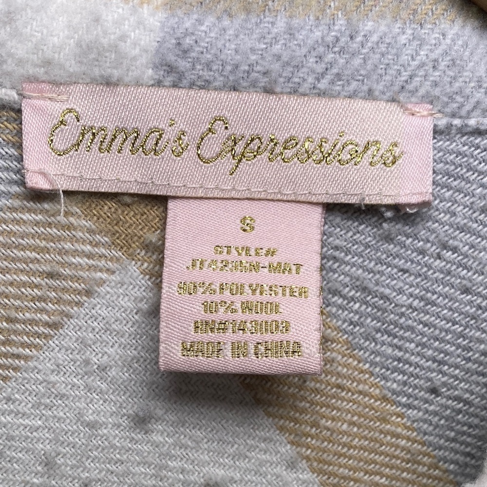 Emma’s Expressions Women’s Small Plaid Shacket Button Front Jacket - Picture 2 of 8